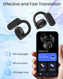 AI Translation Earbuds Real Time 164 Languages 80H Playtime Translator Ear Buds Audifonos Traductores Inglés Español Wireless Earphones Bluetooth AI Headphone for Travel Meeting Learning (SoftBlack)
