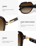 SOJOS Big Trendy Polarized Aviator Sunglasses for Women Men, 80s 90s Retro Square Aviators Sun Glasses SJ2672, Brown Tortoise/Brown