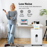 Low Noise 42dB Paper Shredder for Home, 15-Sheet Cross Cut, 30-min Runtime, CD/Credit Card Office Shredder