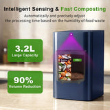 Growell Electric Composter for Kitchen, 3.2L Smart Countertop Compost Bin, Low Noise, Odorless, Indoor Food Waste Composter with LED Display, Auto-Cleaning, Turn Food Waste into Fertilizer,EC04