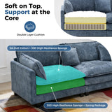 Redlife 113" Modular Sectional 3-Seater Sofa with 2 Ottomans