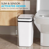 Bathroom Small Trash Can with Lid, Automatic Garbage Can, 2.6 Gallon
