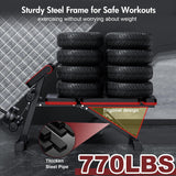 2026 Adjustable Weight Bench with Leg Extension, 770LBS Foldable Incline Decline Bench Press, 4-in-1 Workout Bench with Roman Chair & Preacher Curl, Full Body Strength Training Equipment for Home Gym