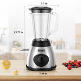 Blender for Smoothies, 1000W Glass Blender for Kitchen Countertop with 48oz Glass Jar Ice Crusher or Juice, Milkshake, Dessert