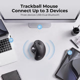 seenda Wireless Trackball Mouse, Ergonomic Bluetooth Rollerball Mouse,Black