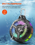 bondidea Waterproof Bluetooth Shower Speaker with Suction Cup, IPX7 Bathroom Speaker, 15W Loud Stereo Sound, Deep Bass, TWS Pairing, RGB Lights, Portable Speaker Gift for Men & Women