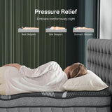 Queen Size Mattresses, 14 Inch Luxury Hybrid Queen Mattress in a Box, Gel Memory Foam Mattress with Pocket Springs, Pressure Relief, Cooling Sleep, Edge Support, Fiberglass-Free, 365-Night Trial