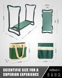 Garden Stool and Kneeler, Foldable Gardening Bench with Tool Bag Pouch EVA and Garden Gloves, Garden Kneeler and Seat Gardening