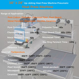 Heat Press Machine Auto Sliding & Up-Open, Industrial Heat Transfer Double Station Automatic Press with Infrared Positioning for T-Shirt