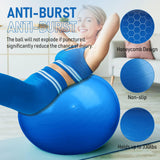 Leyndo 4 Pcs 26 Inch Yoga Exercise Ball Pilates Pregnancy Birthing Fitness Ball with Quick Pump Anti Burst for Improved Posture, Balance, Yoga, Pilates, Training(Blue)