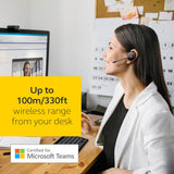 Wireless Headset, Convertible – Telephone Headset with Industry-Leading Wireless Performance, Advanced Noise - Black Jabra