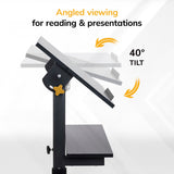 Height Adjustable Sit Stand Workstation (41.3″–50″), Small Compact Mobile Lectern Podium for Home Office