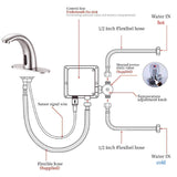 Yodel Faucet Touchless Bathroom Sink Faucet - Automatic Motion Sensor Restroom Toilet Faucet - Battery Operated for Commercial Lavatory, Brushed Nickel