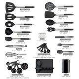 Silicone Kitchen Utensil Sets Heat Resistant Kitchen Utensils Set, Stainless Silicone Utensils Set for Nonstick Cookware, BPA Free, Dishwasher Safe LeMuna