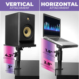 Liquid Stands Laptop Desk Mount for Piano, Keyboard & DJ Workstations - 9x12.5 Adjustable Laptop Arm Mount for Desk