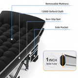 HABUTWAY Camping Cot with Mattress, 32" Extra Wide Camping Cots for Adults, Sleeping Cot for Adults Holds Up to 600LBS, Cots for Sleeping, Camp, Rv, Beach, Patio, Office Naps(Black)