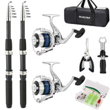 OLOLYAP Fishing Pole Combo Set 6.9ft 2PCS Telescopic Fishing Rod and Reel Combo with Fishing Pliers and Lip Gripper Collapsible Fishing Rod and Reel Kits for Bass