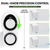 Terapaton RV Bidet for Camper Toilet, Non-Electric Toilet Sprayer Attachment with Dual Nozzles, Adjustable Pressure, Front/Rear/Self Cleaning, Upgrade for Trailer, Motorhome, RV Bathroom (White-Black)