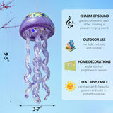 H&D HYALINE & DORA Purple Blown Glass Jellyfish Wind Chime Sea Glass Wind Chimes for Outside Jellyfish Wind Chimes Outdoor Sea Glass Decor for Patio Garden Balcony Porch(14in)