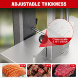 ARINOO Electric Commercial Meat Bone Saw, 1500W Stainless Steel Meat Bone Sawing Machine, Workbeach 18.31"x14.37",1.57-7 Inch Cutting Thickness, Frozen Meat Cutter for Beef,Deer,Fish,Chicken