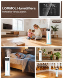 Cool Mist Humidifiers for Bedroom, Ultrasonic 2.4Gal 9L Quiet Top-Fill, Easy Clean with Essential Oil Tray, 360°Nozzle, 4 Speed, Remote, 60H Runtime, for Baby, Adults, Plants, Home, House, Large Room