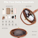 Small Faux Suede Bucket Bags for Women Vintage Crossbody Purse Top-Handle Handbags with Twist Lock Shoulder Bag for Fall Winter (Brown)