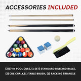 Billiards Table，7 FT Pool Table with Premium Accessories, Durable Matte-Black Finish, and Heavy Duty Legs for Modern Adult Rrec Room Family Game Room (Black+Green)