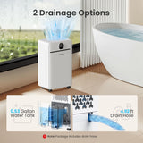 CHIVALZ 1500 Sq.Ft Dehumidifier for Basement, Quiet Dehumidifier for Home, Bedroom, Bathroom, Humidity Display, with Drain Hose, Auto Shut Off, 3 Modes, Timer, Auto Defrost, Child Lock, White 1Pack