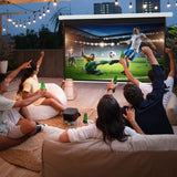 YODOLLA 150" Projector Screen Motorized 16:9, 4K HD Pull Down Retractable Projection Screens Electric Automatic Wall Ceiling Movie Screen for Office Classroom Indoor with Remotes