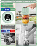 Mason Jar Vacuum Sealer Kit-Full-Automatic-Jar-Sealer-Vacuum-Sealing,3 in 1 Cordless Canning Jar Vacuum sealer with Wide&Regular Mouth Mason Lids/Reusable Vacuum Bags/Food Saver Vacuum Sealer for Jars