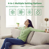 Uhome 12000 BTU Portable Air Conditioner w/Heater up to 450 Sq. Ft, Ac Heater Combo Window Unit, Portable AC Unit with Dehumidifier & Fan, Cools & Heats,Remote Control and Window Kit Included,White
