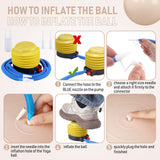 Leyndo 4 Pcs 26 Inch Yoga Exercise Ball Pilates Pregnancy Birthing Fitness Ball with Quick Pump Anti Burst for Improved Posture, Balance, Yoga, Pilates, Training (Nude)