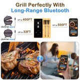 Smart Accurate Wireless Meat Thermometer - 2 Probes for BBQ, Smoking, Grilling, Cooking with Real-Time Alerts, Long Range Bluetooth, Dishwasher Clean