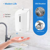 SVAVO Foaming Soap Dispenser Wall Mount 33.8oz/1000ml, Automatic Touchless Wall Mounted, Auto Sensor Foam Soap Pump for Household Commercial Places, Bathroom, Kitchen Dish, Home