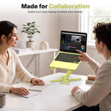 OMOTON LA10 360° Rotating Laptop Stand Riser Foldable for Desk, Citron