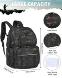 HAMBOLY Fishing Backpack with Tackle Boxes, 50L Fishing Tackle Bag with Cooler & Rod Holders, Waterproof Tackle Bag for Men