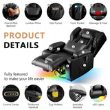 DRMBOOK Dual Motor Power Swivel Rocker Recliner Chairs with Massage & Heat