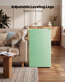 Upstreman 3.2 Cu.Ft Mini Fridge with Freezer, Single Door Mini Fridge, Dorm Fridge, Adjustable Thermostat, Mini Refrigerator for Bedroom, Office, Dorm, Green-BR321