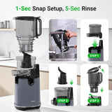 Aeitto Juicer Machines, 5.3" Extra Wide Mouth, Cold Press Juicer, Easy to Clean, Fit Whole Vegetables & Fruits, Professional Juice Extractor Machine,Self Feeding, High Juice Yield