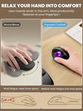 Wireless Trackball Mouse, Adjustable Angle Rechargeable Backlit-Purple Ball