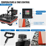 5 in 1 Heat Press Machine, Heat Press 15x15 inch, T Shirt Pressing Machine Slide Out Design