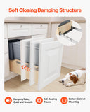 Wood Pullout Trash Can for Kitchen Cabinets, 35 QT x2 Double Under Sink Garbage Waste Recycling Bin,