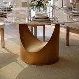 POVISON 59" Round Dining Table Set, Sintered Stone Table with 6 Chairs