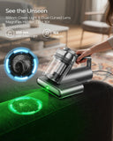 Teant Powerful Mattress Bed Vacuum Cleaner, 2-Speed (14kPa/18kPa) Mattress Vacuum with Green Light Dust Detection, 253.7nm UV-C Light, LED Display, HEPA Filter, 149℉ Heat, Aroma for Bed Couch Carpet