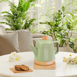 LONGSEED Ceramic Electric Kettle 1.2L, Automatic Shut Off Tea Kettle & Hot Water Boiler Pot For Coffee & Tea, Prevent Boil Dry, 1000W, Seed-green