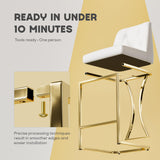 Ollega 24" White and Gold Counter Height Bar Stools Set of 4