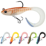 TRUSCEND Duramax Easy Catch TPE Soft Fishing Lures with BKK Hooks, Trembly Sinking and Vibrating Swim for More Bites, Pre-rigged Tear-Resistant Swimbaits for Bass, Trout, Crappie, Freshwater Saltwater