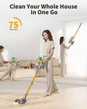 MBYULO Cordless Vacuum Cleaner for Home 600W 60Kpa Upgraded Powerful Stick Vacuum Up to 75Mins, Anti-Tangle & Wall Mount Charging, 8 in 1 Lightweight Vacuum Cleaners for Home/Pet Hair/Carpets/Floors