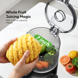 3-in-1 Juicer Machines, Cold Press Juicer 7“ Large Chute & 120oz – for Whole Vegetables & Fruits, High Juice Yield | Nut Milk | Natural Sorbet, Sliver
