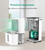 2500 Sq.Ft Dehumidifier for Basement with Drain Hose Max 34 Pints, VEAGASO Dehumidifiers for Home, Large Room, Bathroom, Bedroom, Three Modes, Intelligent Humidity Control, Dry Clothes, 24HR Timer